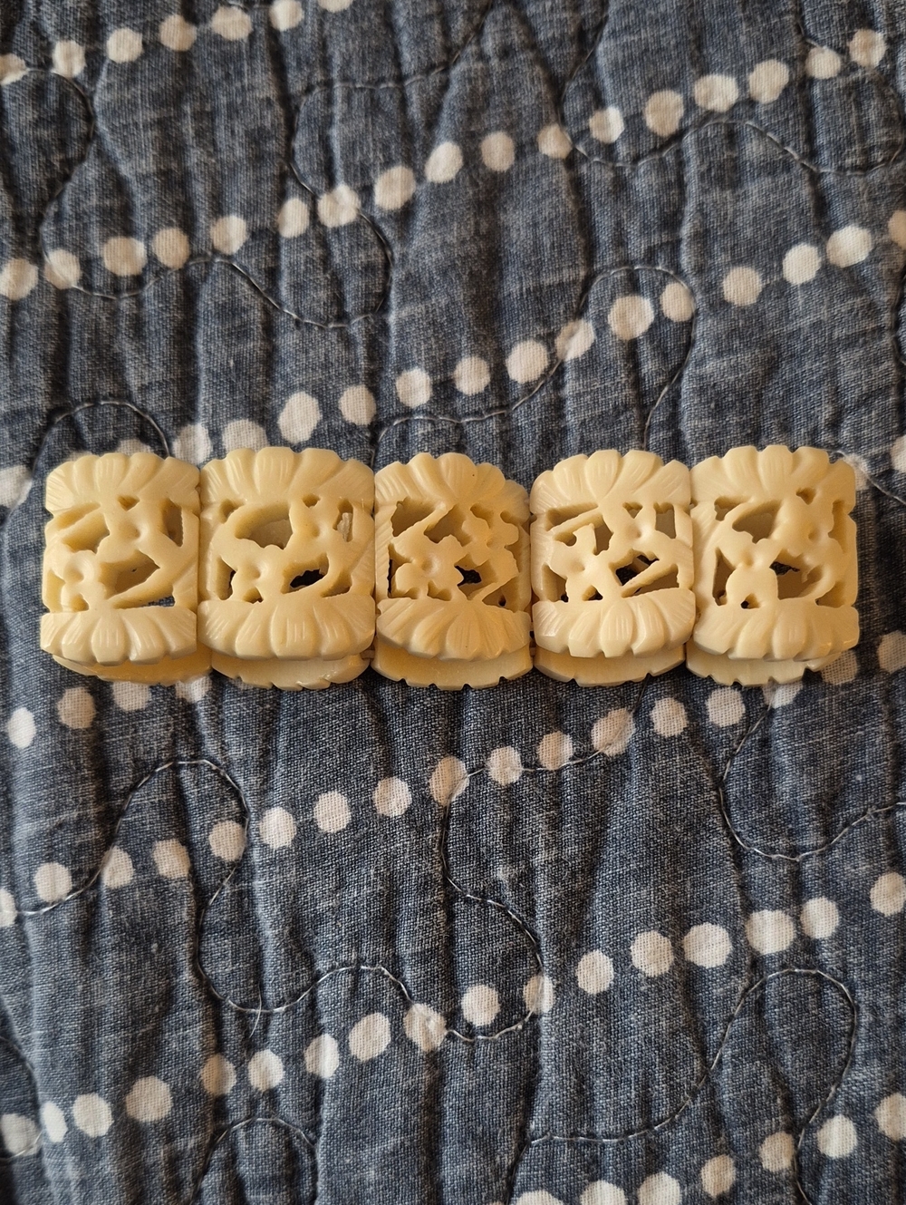 Carved Vintage Cream Bracelet.